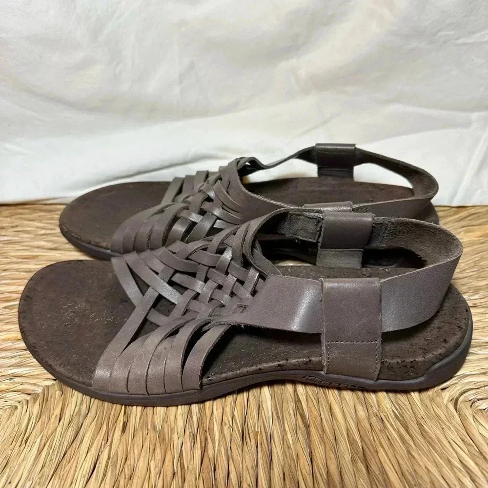 Merrell Women’s 8 Falcon Brown  Memory Foam Slingback Sandal Comfort Nature NICE